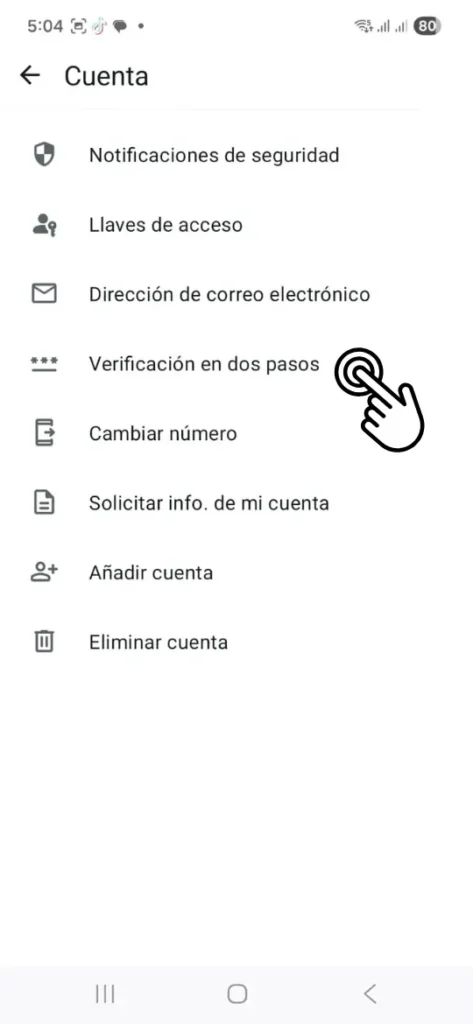 Verificación de dos pasos WhatsApp. Privacidad en WhatsApp